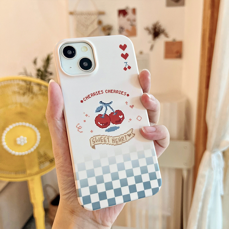 苹果华为多型号复古樱桃磨砂硬壳