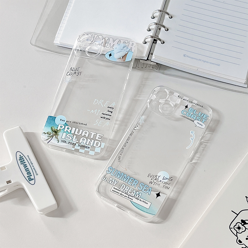 苹果安卓透明手机壳ins风放小卡