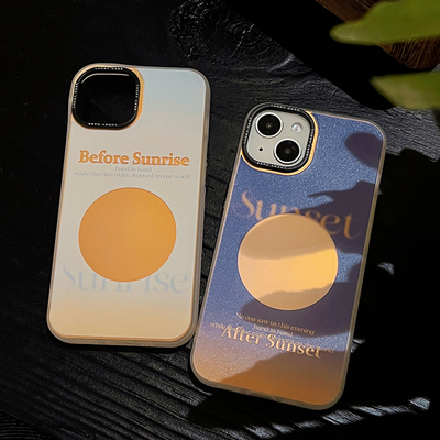 降雨几率苹果安卓镭射日落手机壳