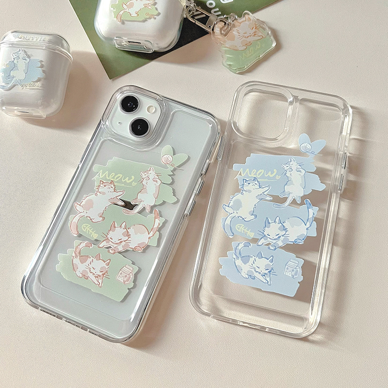 苹果安卓可爱猫咪透明手机壳