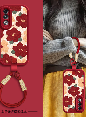 红色花瓣适用OPPOK12手机壳k11/k11x保护套k10pro新款k10x秋冬新年挂绳k7女款k12硅胶oppok11可背oppo网红k10
