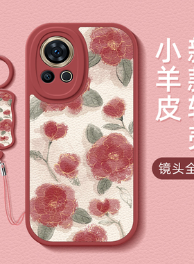 红玫瑰适用华为nova12手机壳新款nova12pro挂绳小羊皮硅胶nova12活力版12ultra软壳男女5G全包防摔网红外壳