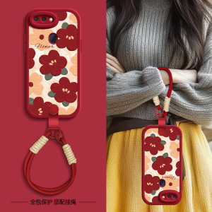红色花瓣适用oppor17pro手机壳r15标准版保护套oppor15梦境版oppor11s新款r17oppo秋冬新年挂绳r11女款可背