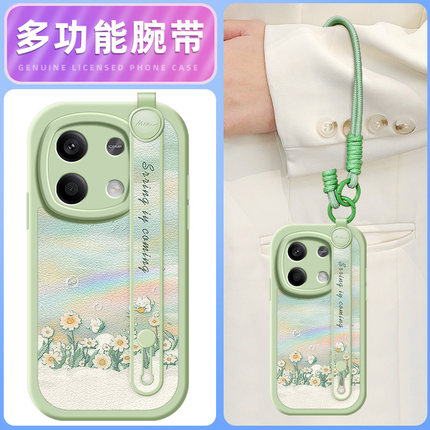 雏菊兔适用红米note14手机壳note13pro+/12小米redminote11Tpro新款turbo3/10/9/8/7腕带斜挎挂绳女款
