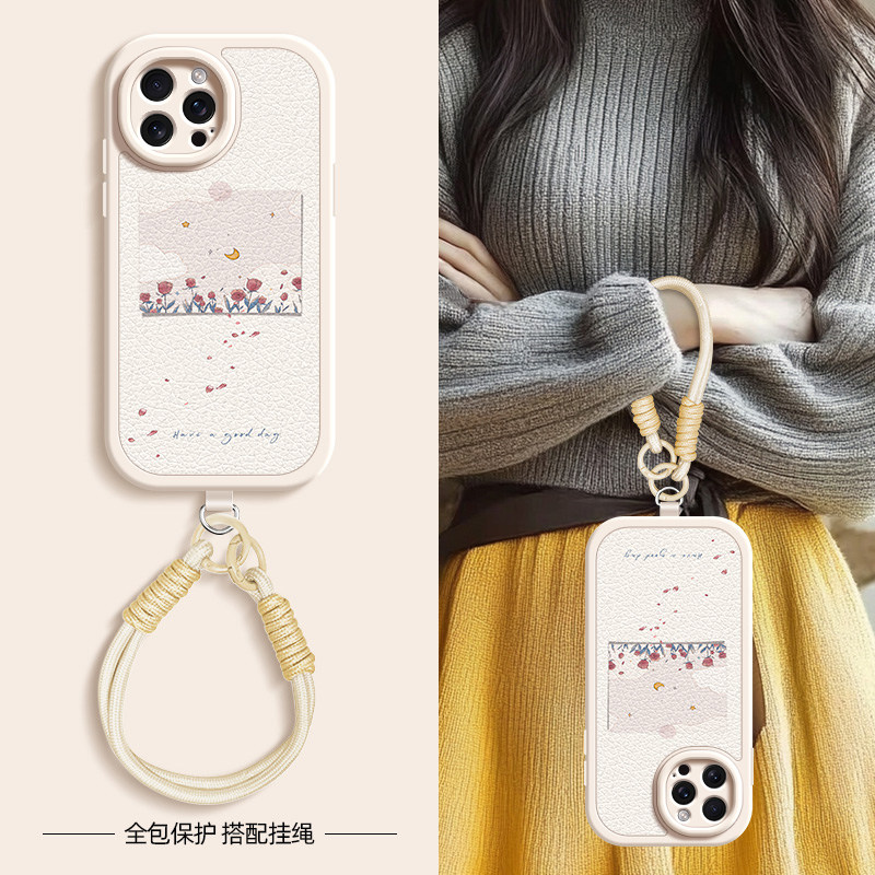 风吹玫瑰适用苹果16手机壳iphone15ProMax保护套14新款13春夏斜挎挂绳可背12女款16plus网红15pro/16max硅胶,3C数码配件,手机保护套/壳,淘宝优惠券,粉丝福利购,淘宝优惠卷