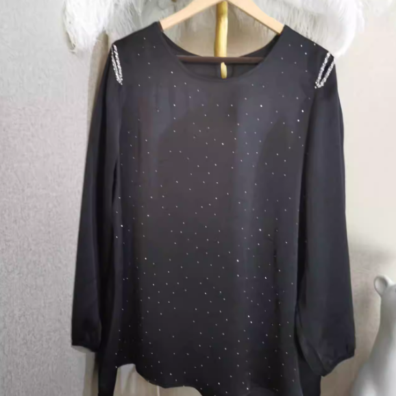 1655新款时尚露肩小衫胖MM显瘦百搭上衣重工烫钻时尚长袖,女装/女士精品,大码内搭,淘宝优惠券,粉丝福利购,淘宝优惠卷