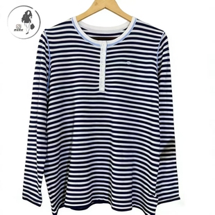 胖MM200斤针织衫 6016新款 条纹减龄百搭针织衫 女装 休闲风大码