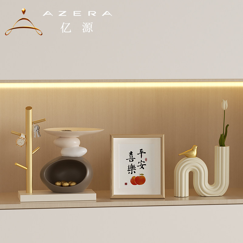 时来运转玄关柜装饰摆饰钥匙收纳高端大气入户鞋柜置物架乔迁礼品