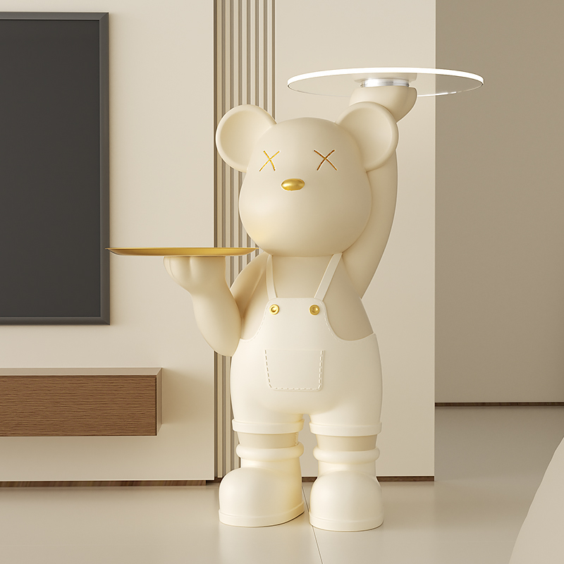 奶油风客厅创意落地大摆件暴力熊