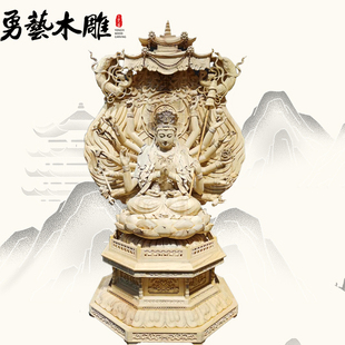 勇艺佛像 准提佛母木雕佛像寺庙佛堂居家纯手工观世音菩摆件定制