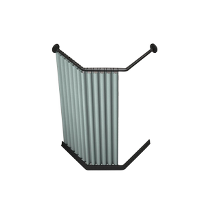 钻石型浴帘免打孔套装浴室隔断帘弧形不锈钢浴帘杆L型淋浴防水布