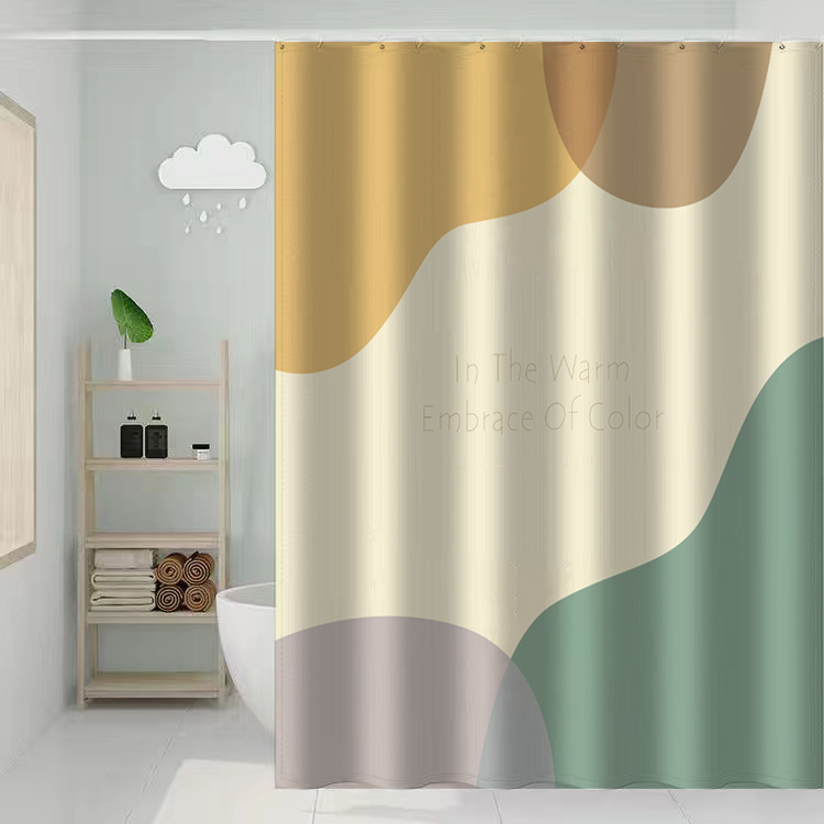 浴室防水浴帘套装免打孔卫生间防霉加厚隔断挂帘干湿分离磁性门帘