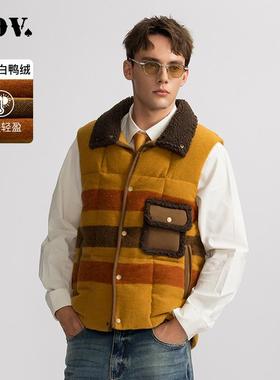 JDV4商场同款秋冬撞色条纹羽绒马甲男士坎肩百搭时尚男装WDV4551