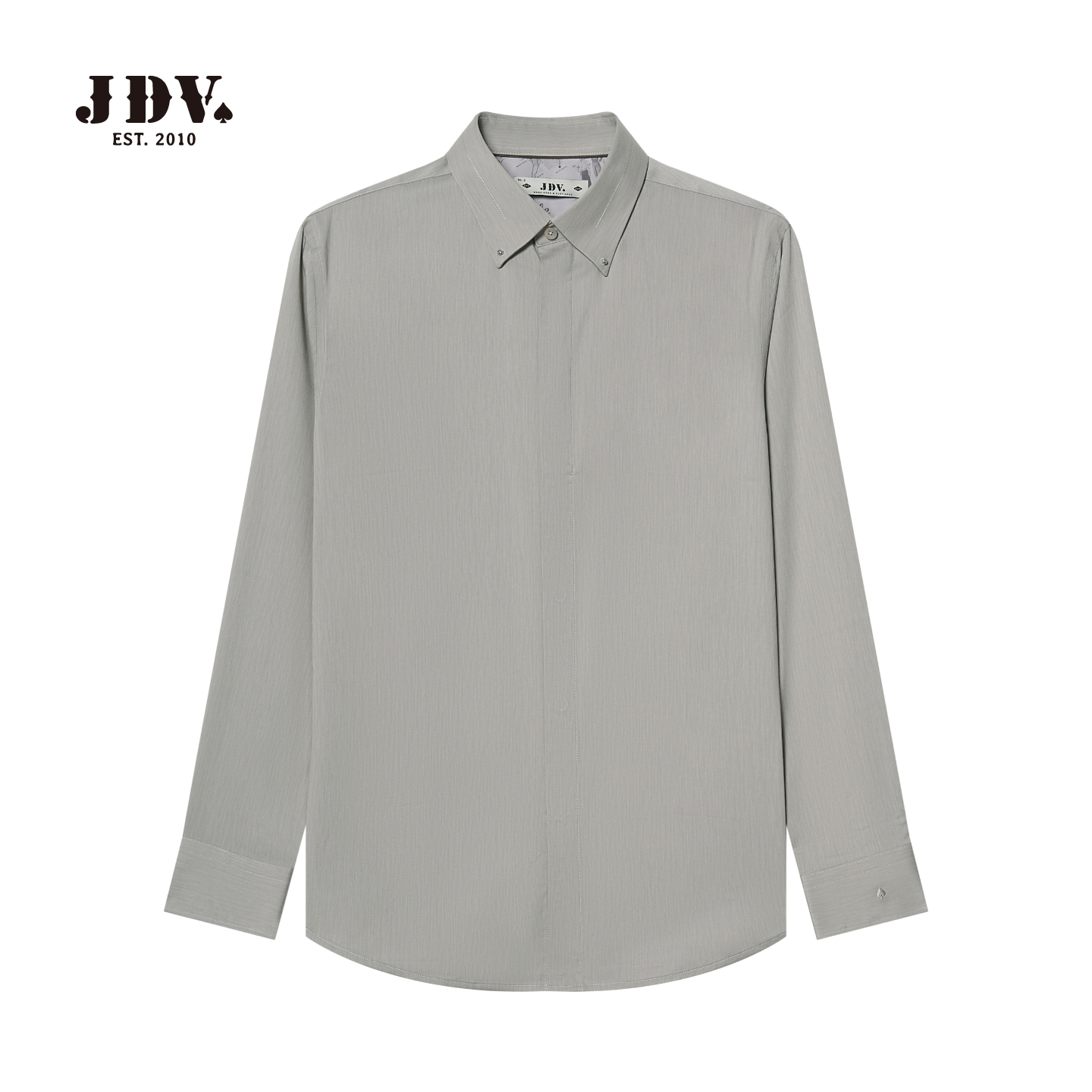 JDV男装商场同款绿色长袖衬衫2025秋季新品宽松舒适上衣WIF5401