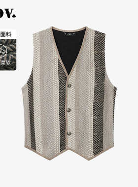 JDV男装商场同款春秋新款拼色针织马甲男士坎肩休闲上衣WCV2085