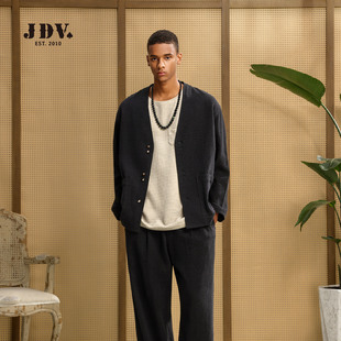 新款 JDV商场同款 2026年春季 无领西装 老钱风休闲外套SMJAW00 新中式