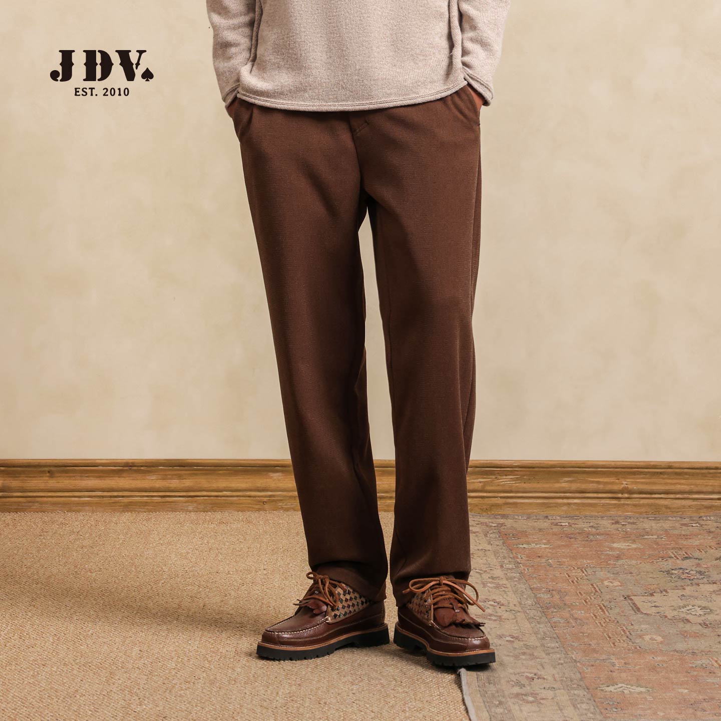 JDV羊绒宽松休闲裤2025秋冬新款