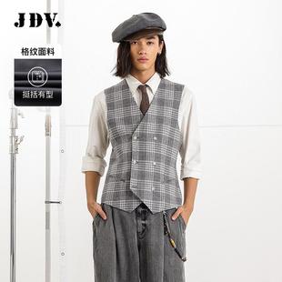 2025商场同款 马甲正装 春秋新款 西装 灰色格纹男士 JDV男装