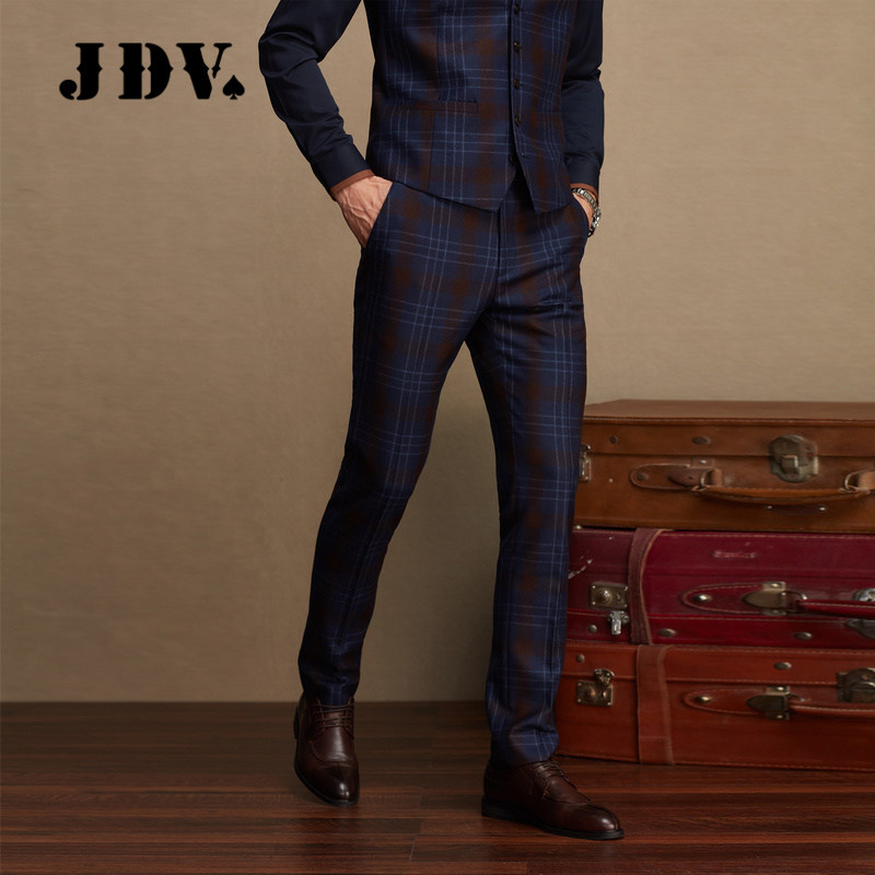 JDV男裝 男士複古格子羊毛休閑男裝西褲 WPL7061BEG在類目 男裝, 西褲中 - 來自Buy2taobao.com提供專業的淘寶代購服務