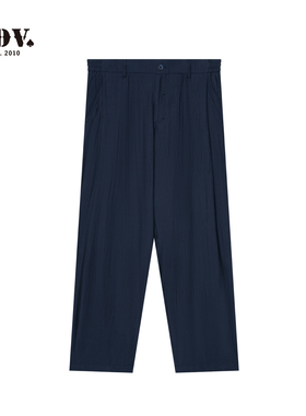 JDV男装宽松直筒休闲裤2025秋季新款藏青色百搭垂坠感西裤WPL54W4