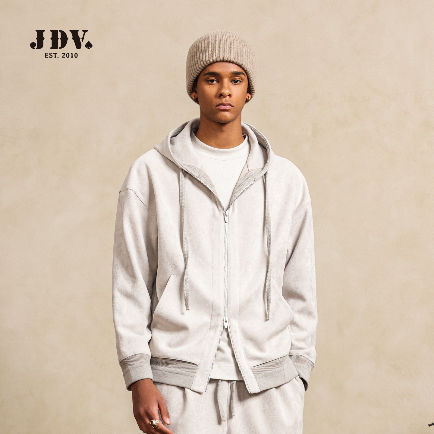 JDV男装休闲百搭外套连帽卫衣