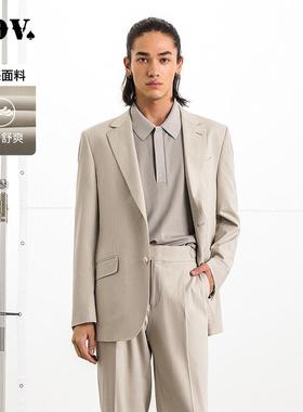 JDV男装商场同款春秋新款卡其色男士西装西服外套正装SMM5009