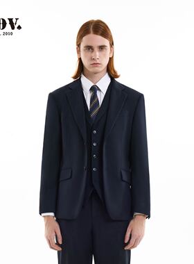 JDV男装春秋季新款商务正装西装质感藏宽松青色西服外套WMM5021