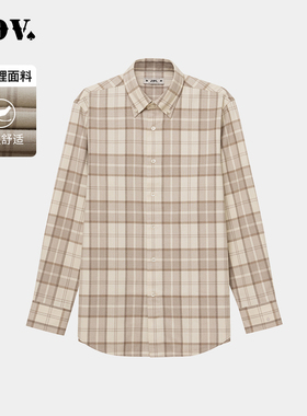 JDV男装春秋新品商场同款格纹长袖衬衫男士衬衣正装上衣WIF4316