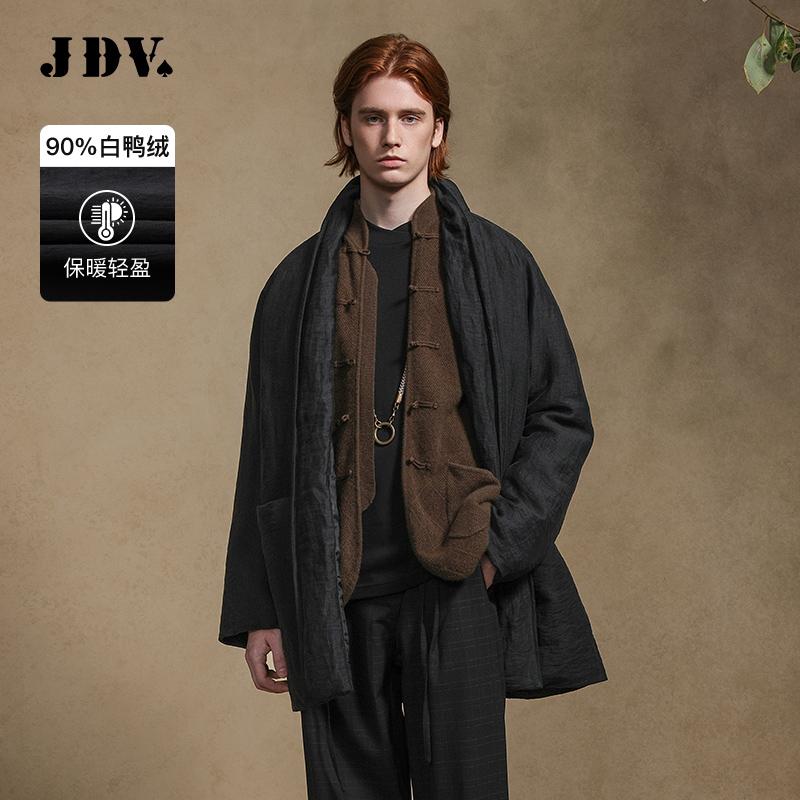 JDV商场同款黑色男士廓形羽绒服