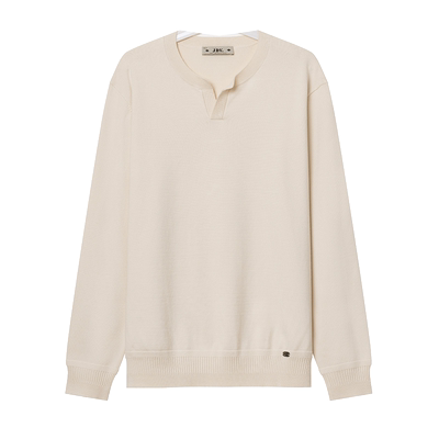 JDV商场款米白色基础款针织衫长