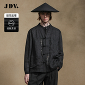 春秋新款 黑色新中式 盘扣提花衬衫 JDV商场同款 男士 衬衣WIC4341