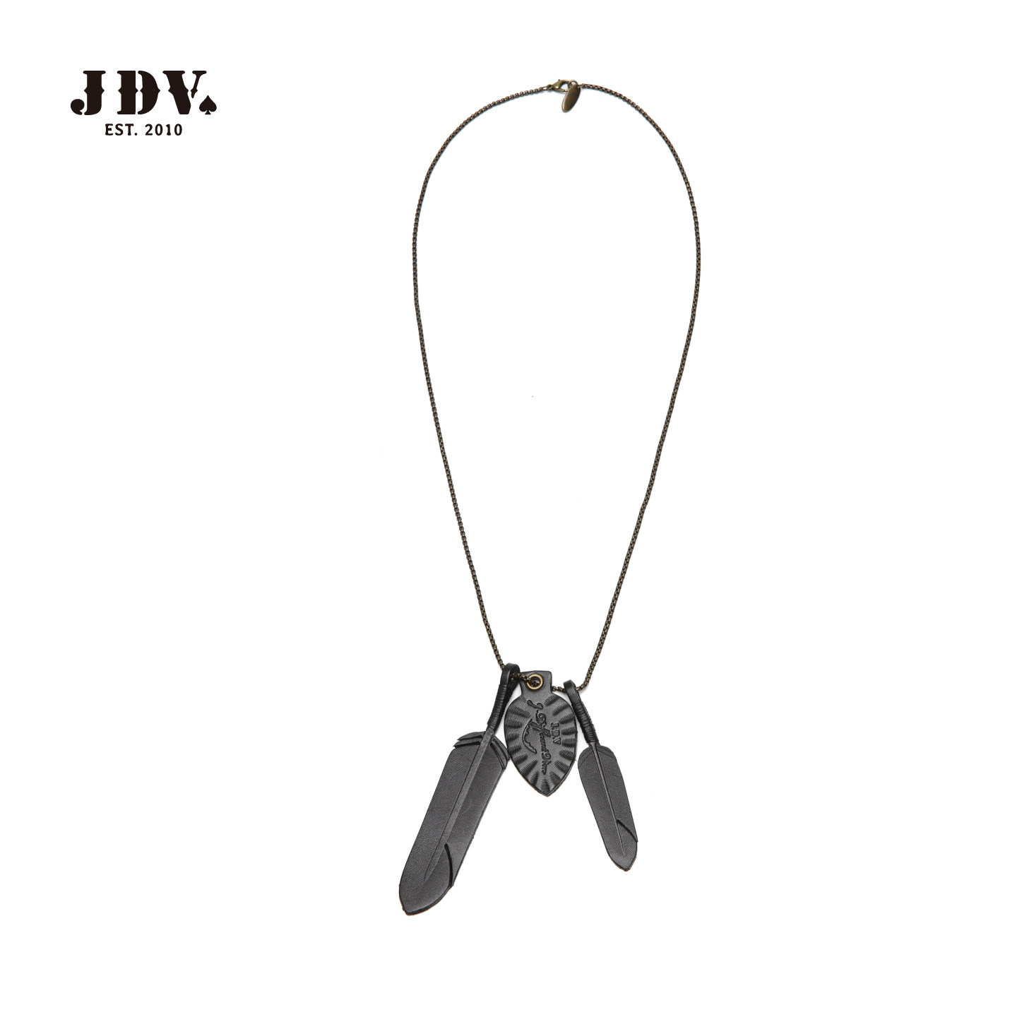 JDV饰品【旷野之息】复古做旧羽毛盾牌项链秋季新品SANA818