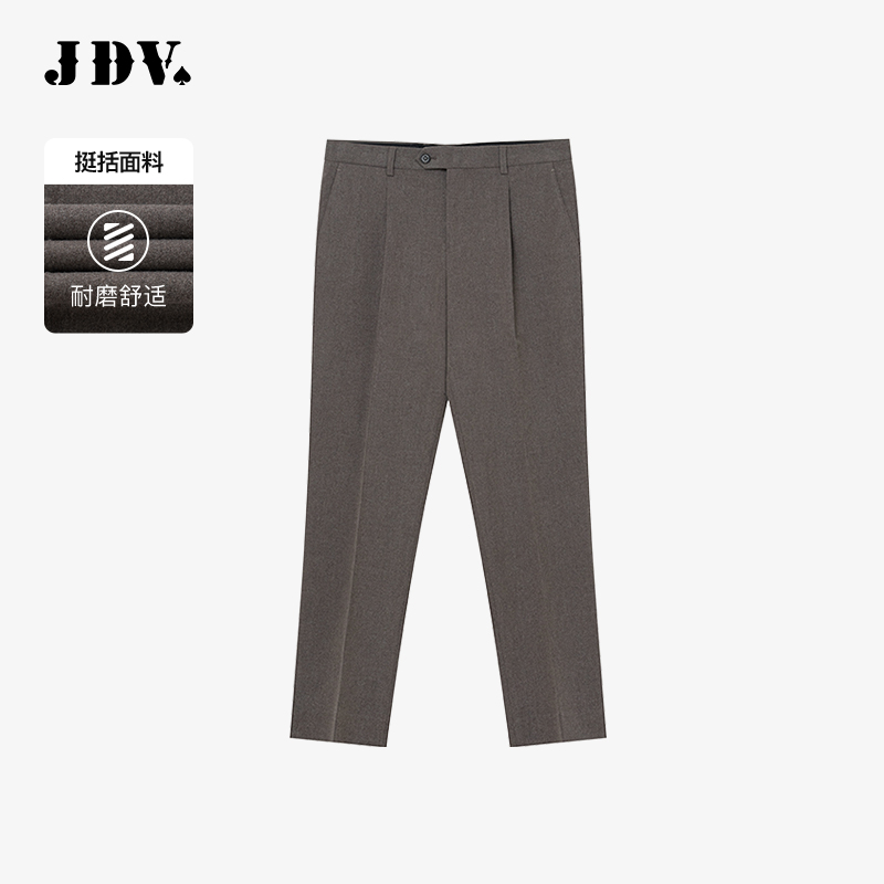 JDV商场同款卡其色男士直筒西裤