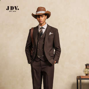 百搭休闲深卡其西装 JDV男装 时尚 新款 外套 复古西服2025年秋季