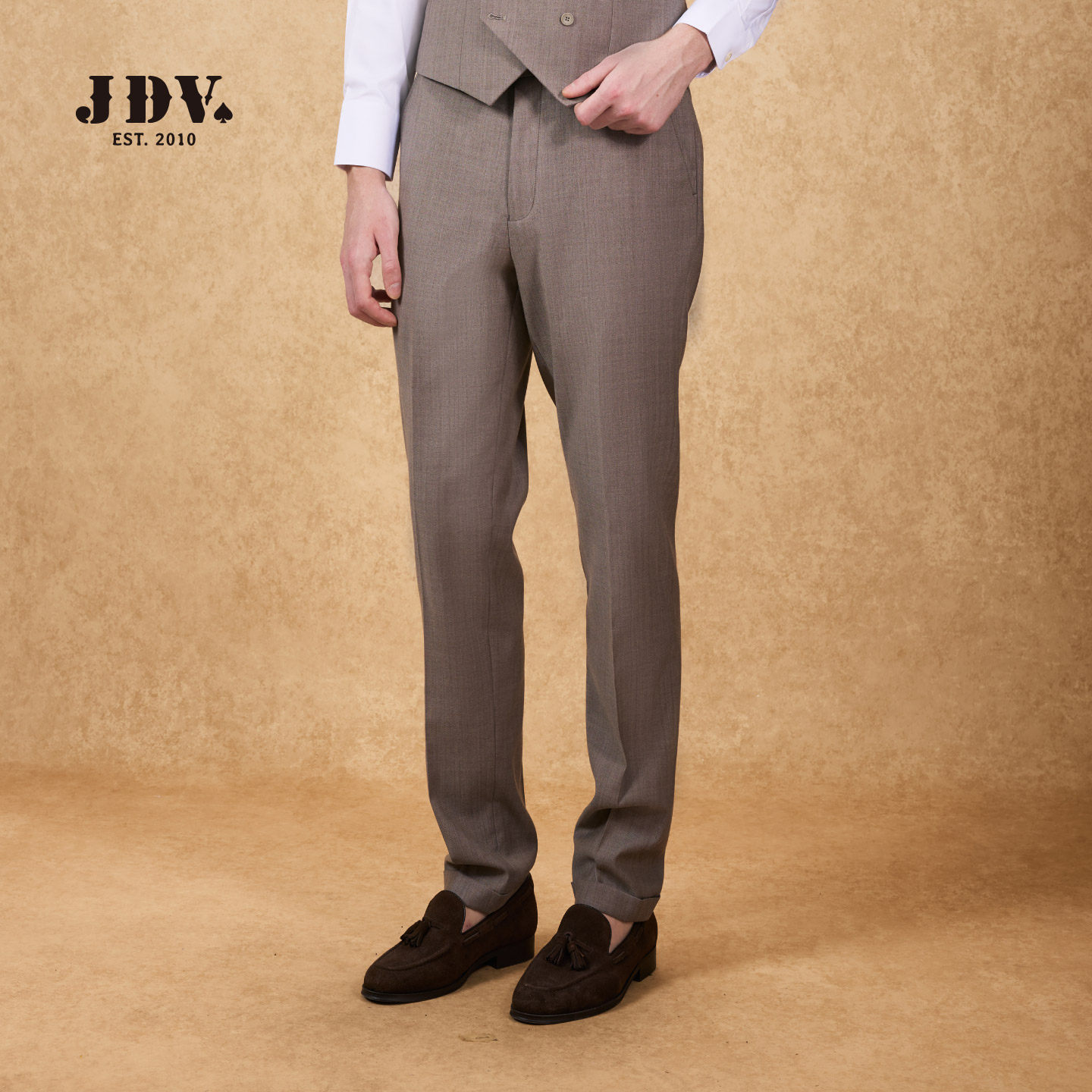 JDV商场同款绵羊毛浅灰色西裤2026年春季新品商务正装长裤SPFAM00