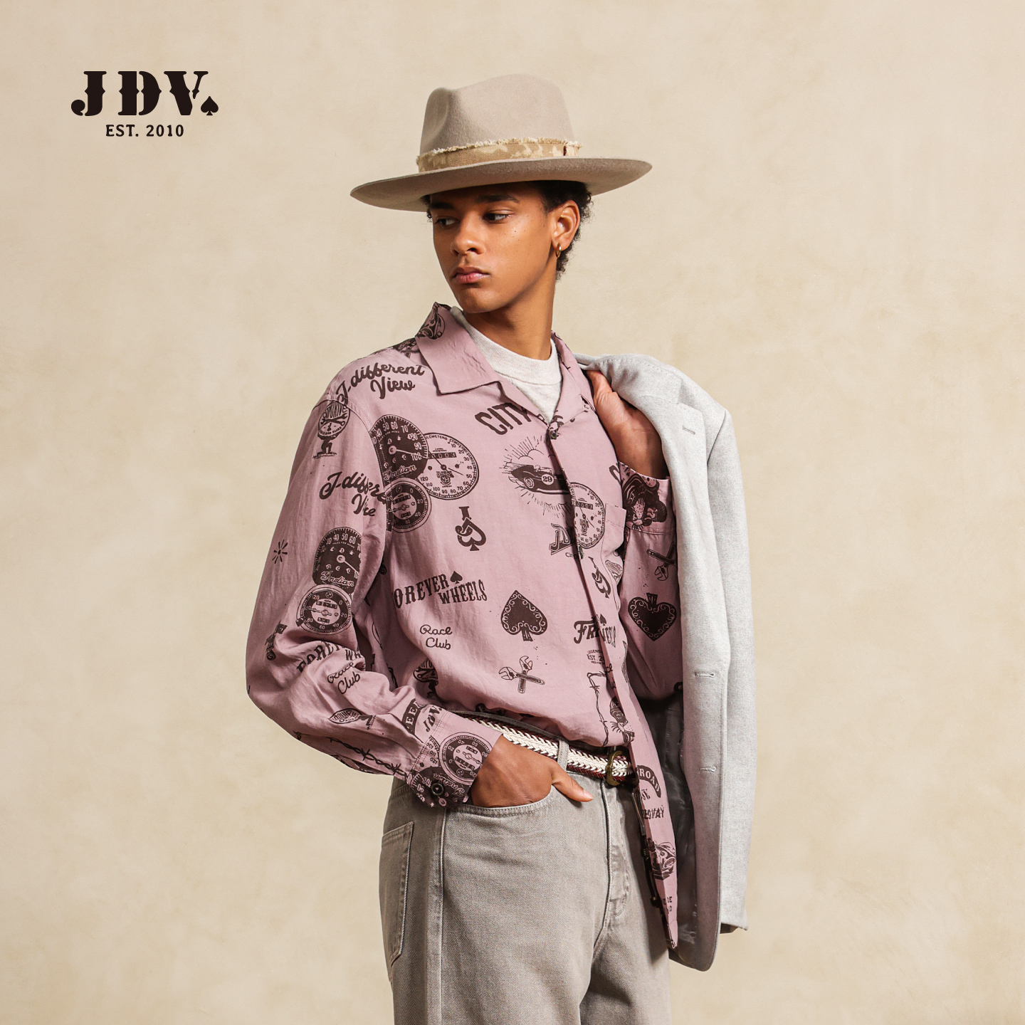 JDV莱赛尔休闲印花衬衫