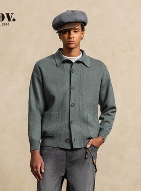 JDV商场同款复古针织开衫秋冬保暖舒适时尚休闲翻领毛衣WYN5467