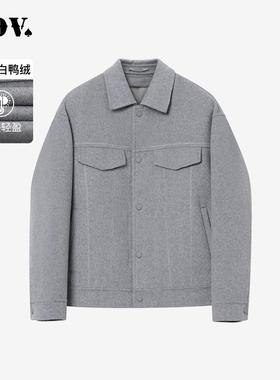 JDV商场同款秋冬新款灰色男士羽绒服夹克内胆两件套WDW4563