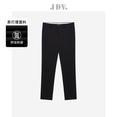 JDV商场同款黑色修身直筒休闲裤