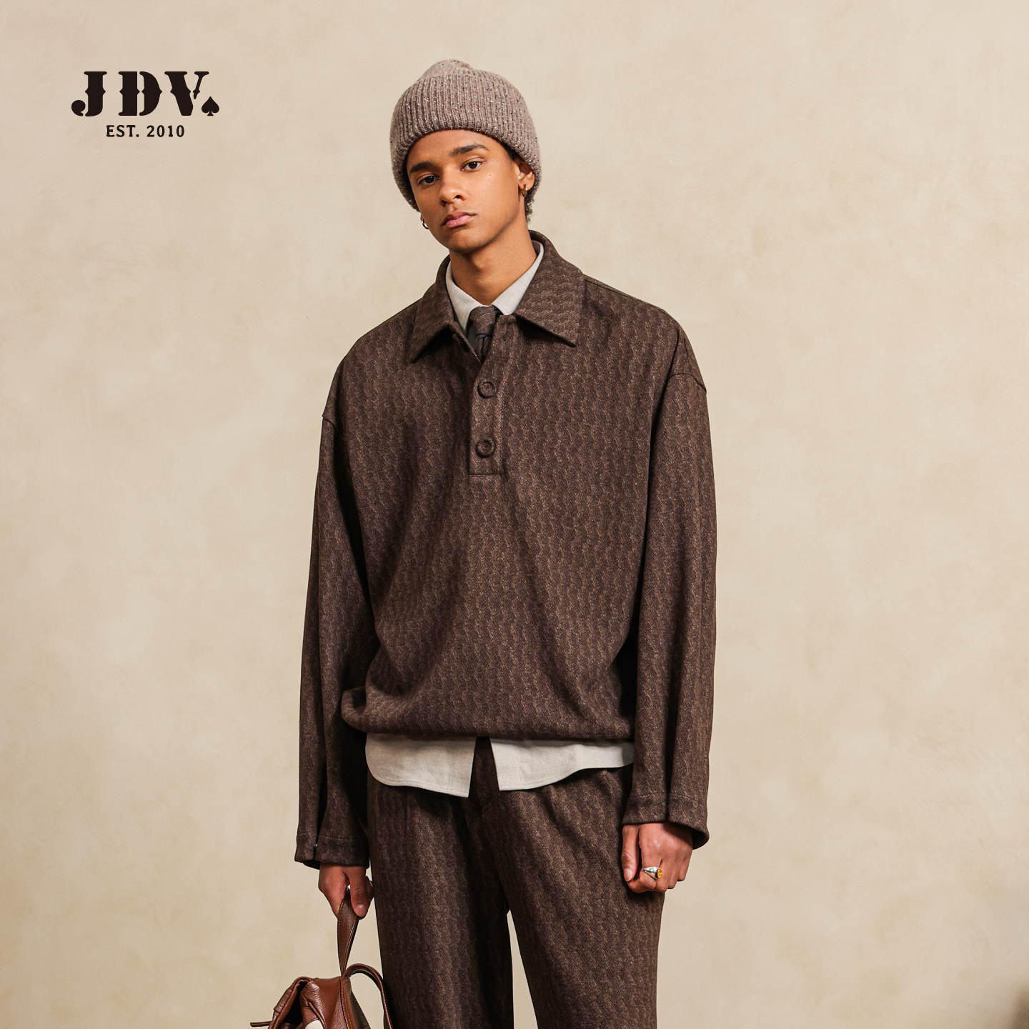 JDV男装POLO领卫衣2025秋季