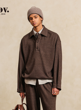 JDV商场同款polo领卫衣春季新款翻领宽松休闲百搭卫衣男款WST50W1