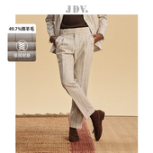 米色条纹西裤 商场同款 修身 直筒裤 SPF4002 JDV男装 长裤 春秋新品