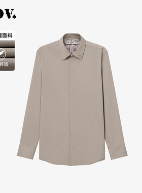 JDV男装春秋新品商场同款卡其色正装衬衫长袖衬衣上衣WIF4308