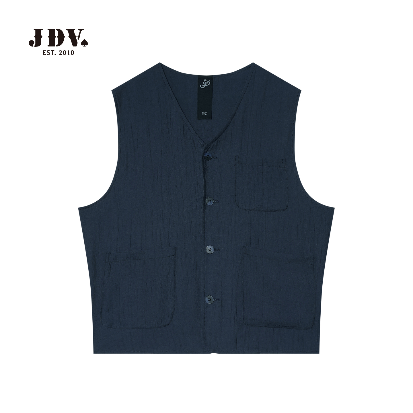 JDV藏青色宽松复古马甲