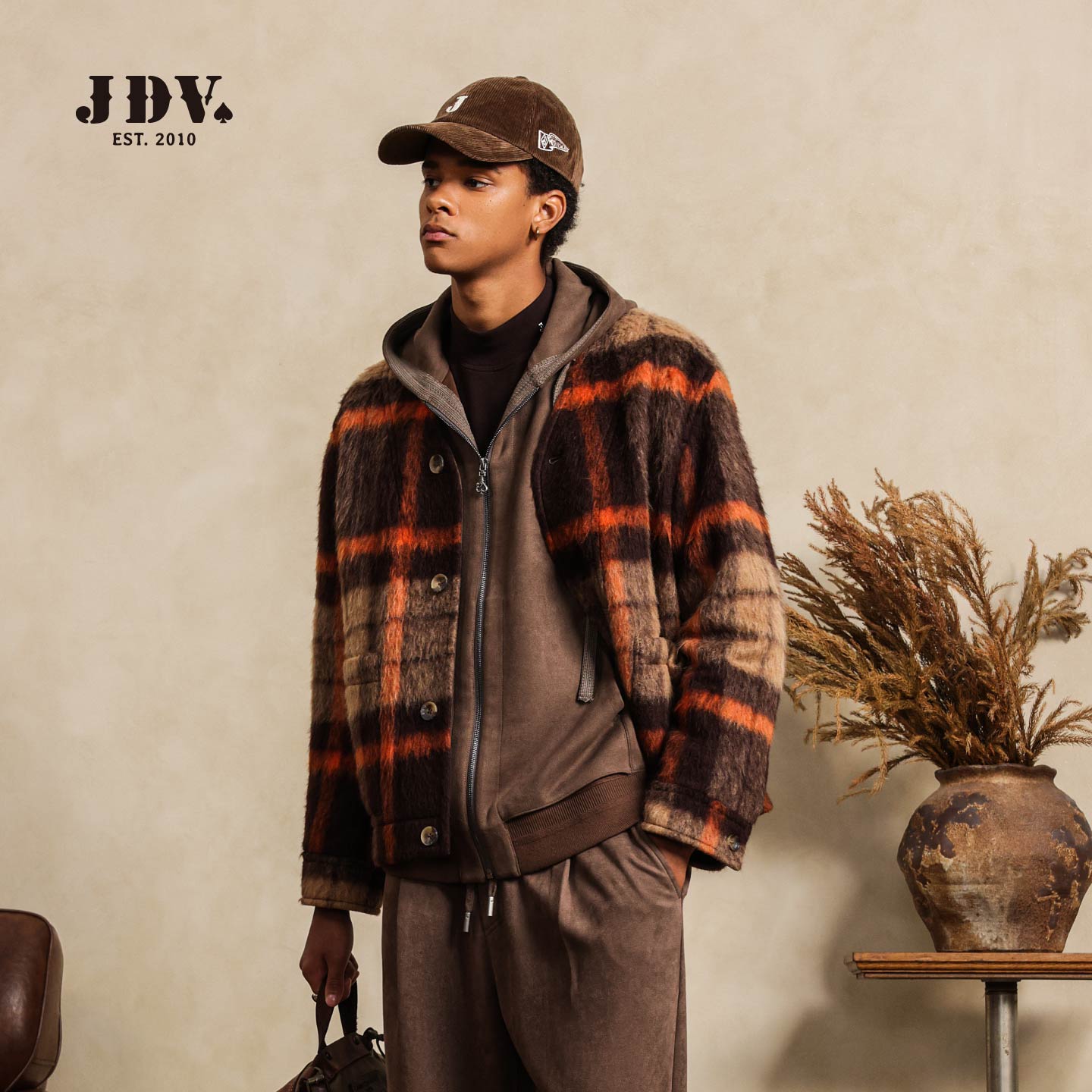 JDV商场同款宽松休闲外套2025秋冬新款男士时尚百搭复古夹克
