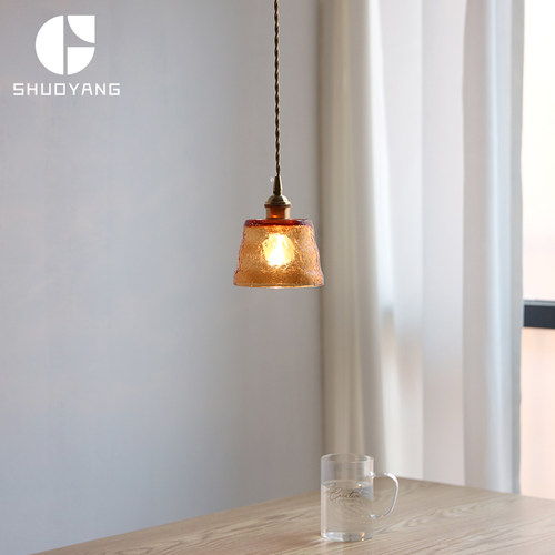 琥珀色日式风床头水吧台网红灯具