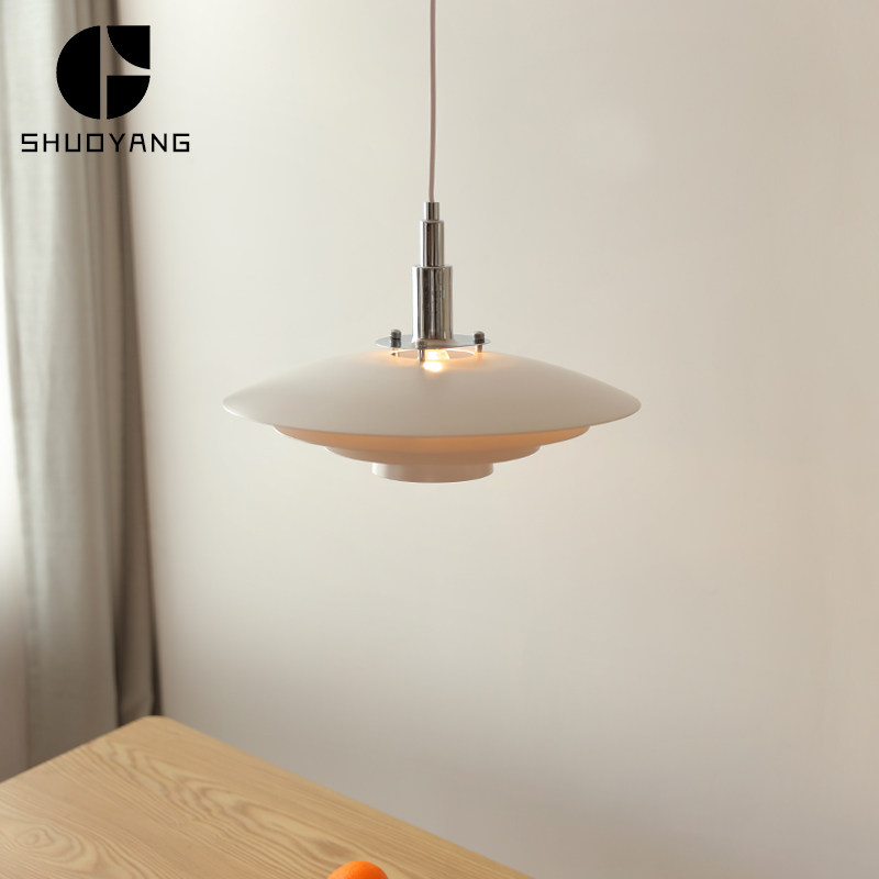 烁阳飞碟吊灯简约卧室吧台圆餐桌书房商铺橱窗装饰设计师款白色灯