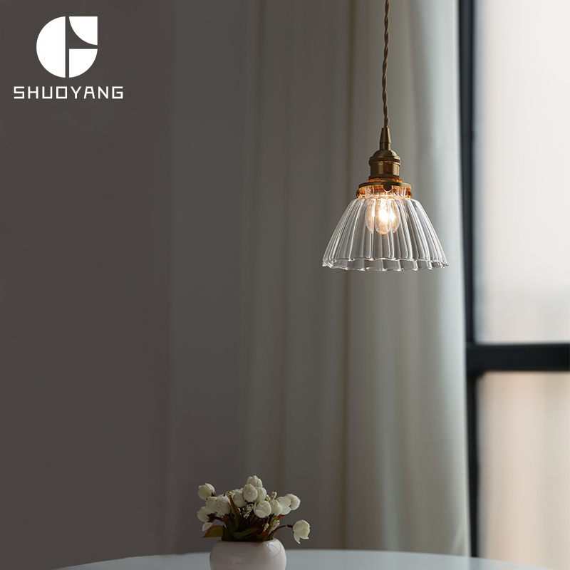 百褶咖啡厅日式贝壳花店玻璃吊灯