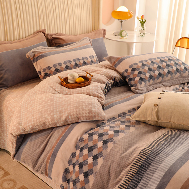 2025新款A类加厚牛奶绒四件套冬季珊瑚绒法兰绒床单被套床上用品4,床上用品,床品套件/四件套/多件套,淘宝优惠券,粉丝福利购,淘宝优惠卷