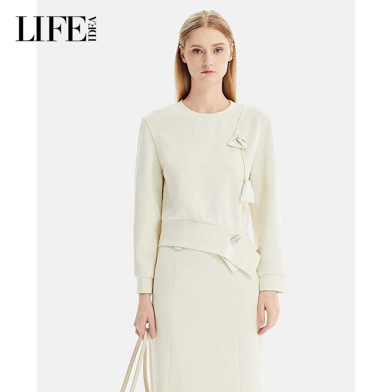 LIFE·IDEA商场同款25春新品小众设计感洋气时髦针织长袖上衣